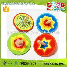 Milk Promotion Colorful Spin Top Children Mini Wooden Toys